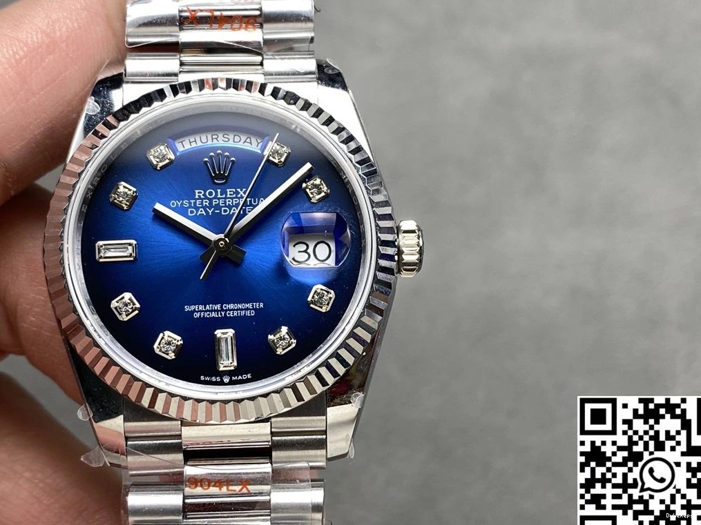 Day Factory Date 36mm Tungsten 128239-0023 Blue QF v5 Steel Dial Rolex 0917